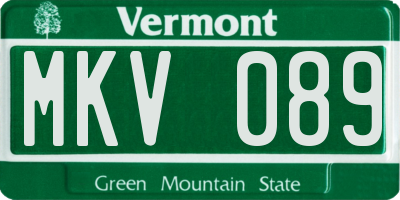 VT license plate MKV089