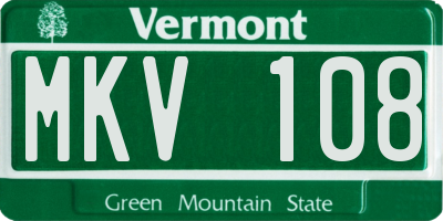 VT license plate MKV108