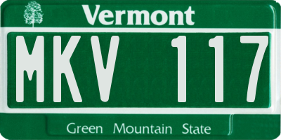 VT license plate MKV117