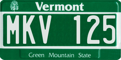 VT license plate MKV125