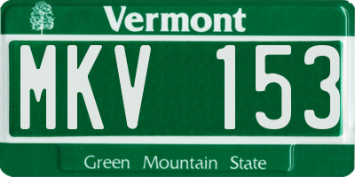 VT license plate MKV153