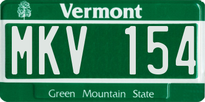 VT license plate MKV154
