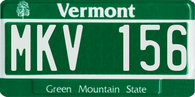 VT license plate MKV156