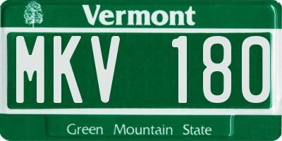 VT license plate MKV180
