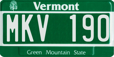 VT license plate MKV190