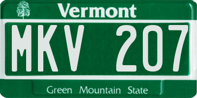 VT license plate MKV207