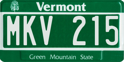 VT license plate MKV215
