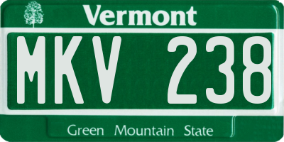 VT license plate MKV238