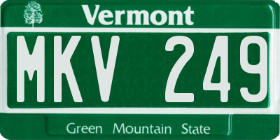 VT license plate MKV249