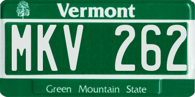 VT license plate MKV262