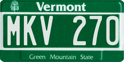 VT license plate MKV270