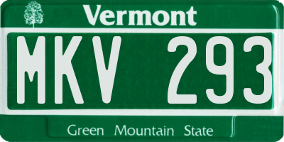 VT license plate MKV293