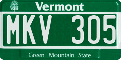 VT license plate MKV305
