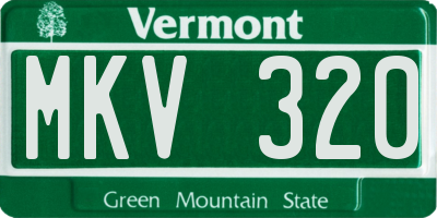 VT license plate MKV320
