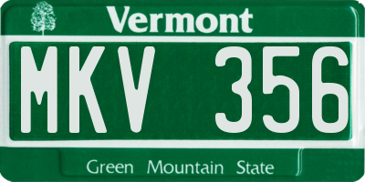 VT license plate MKV356