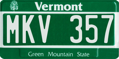 VT license plate MKV357
