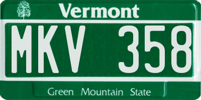 VT license plate MKV358