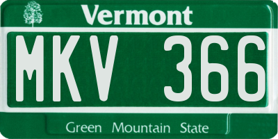 VT license plate MKV366