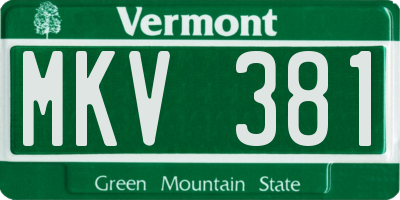 VT license plate MKV381