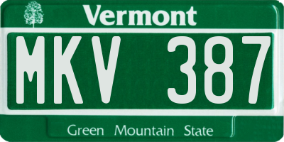 VT license plate MKV387