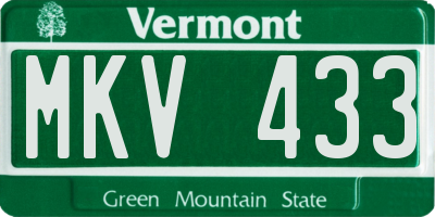 VT license plate MKV433