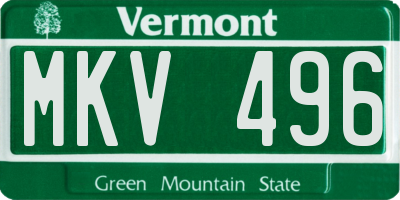 VT license plate MKV496