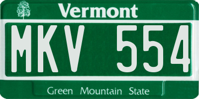 VT license plate MKV554