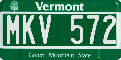 VT license plate MKV572