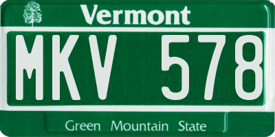 VT license plate MKV578