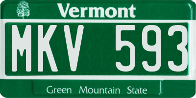VT license plate MKV593
