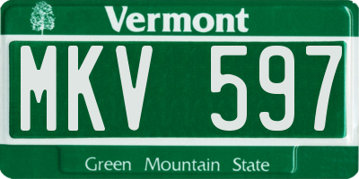 VT license plate MKV597