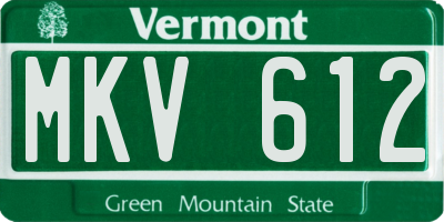 VT license plate MKV612