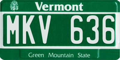 VT license plate MKV636