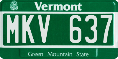 VT license plate MKV637