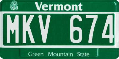 VT license plate MKV674