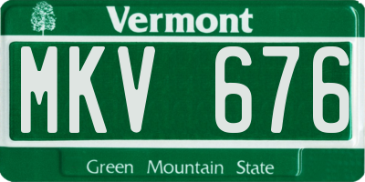 VT license plate MKV676