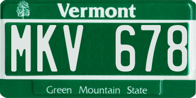 VT license plate MKV678