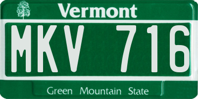 VT license plate MKV716