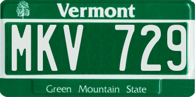 VT license plate MKV729