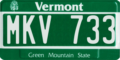 VT license plate MKV733