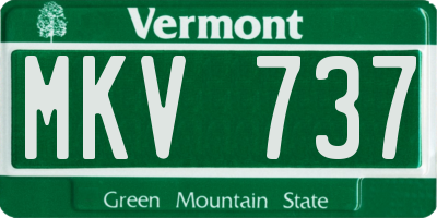 VT license plate MKV737