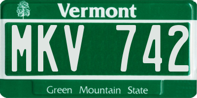 VT license plate MKV742