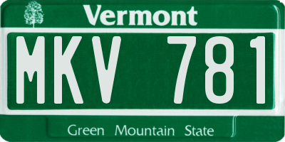 VT license plate MKV781