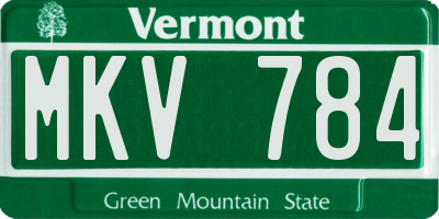 VT license plate MKV784