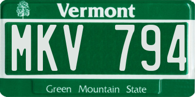 VT license plate MKV794