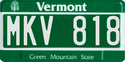 VT license plate MKV818