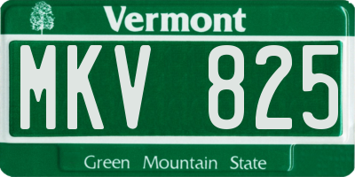 VT license plate MKV825