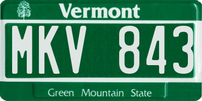 VT license plate MKV843