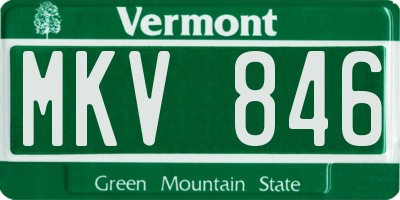 VT license plate MKV846