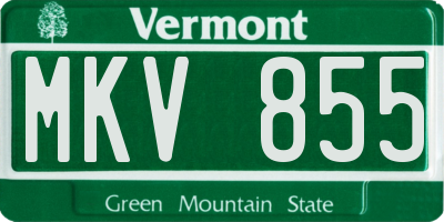 VT license plate MKV855